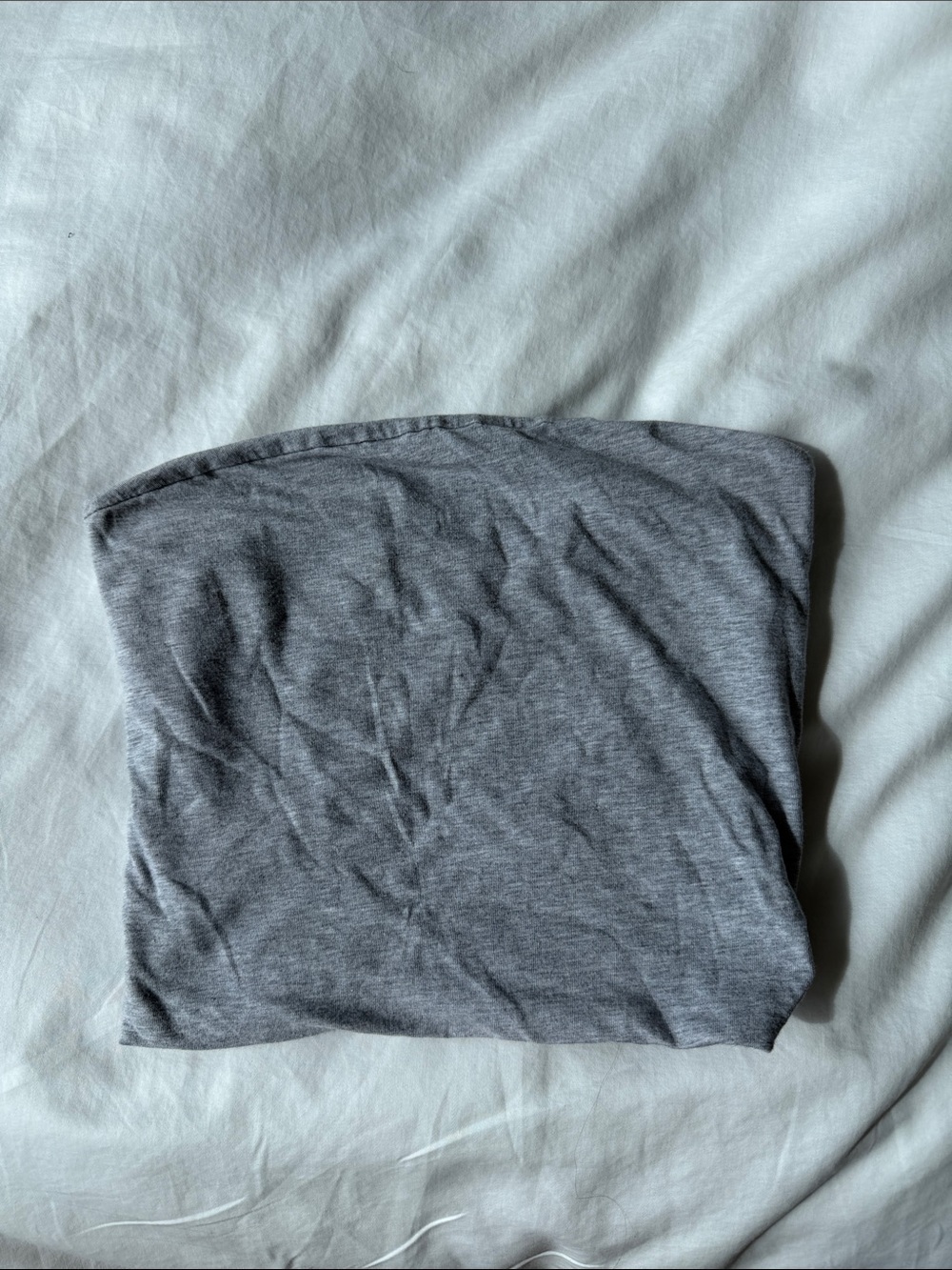 Brandy Melville Gray Strapless Crop Top